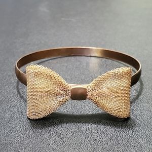 *Sale* Gold tone mesh bow bangle bracelet
